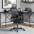 Black Fabric Ergonomic Office Chair with Adjustable Headrest R65079