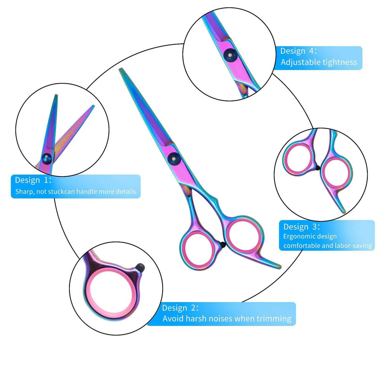 7 inch Stainless Steel Dog Grooming Scissors Set B699497