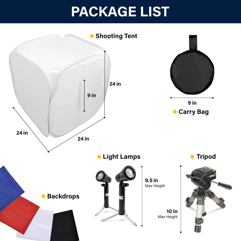24" Folding Photo Light Box with LED Lighting Kit and Tripod B699868