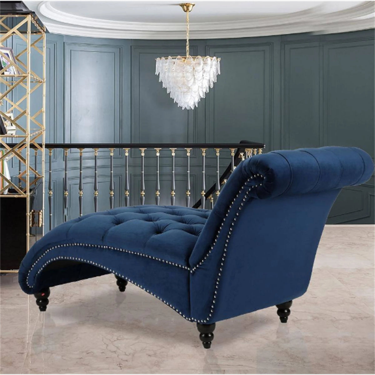 Blue Velvet Chaise Lounge E2733