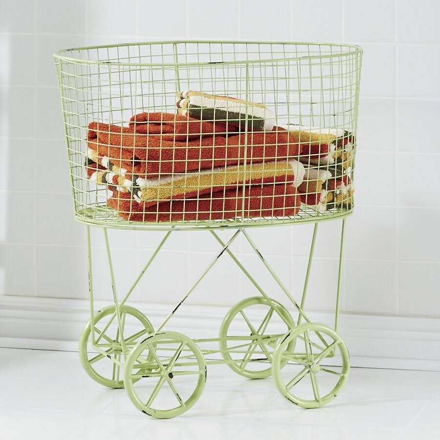 Sage Metal Rolling Laundry Cart C608