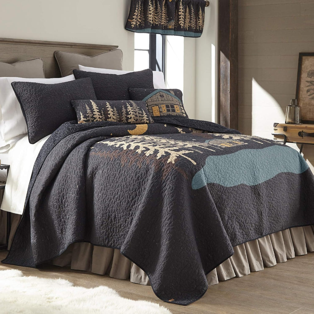 Machine Washable Lodge Quilt with Forest Pattern H5179