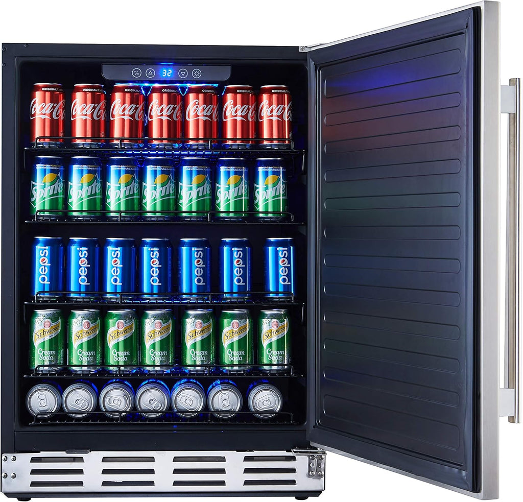 Stainless Steel Beverage Refrigerator, Under Counter 24 inch, 154 Cans Q979780