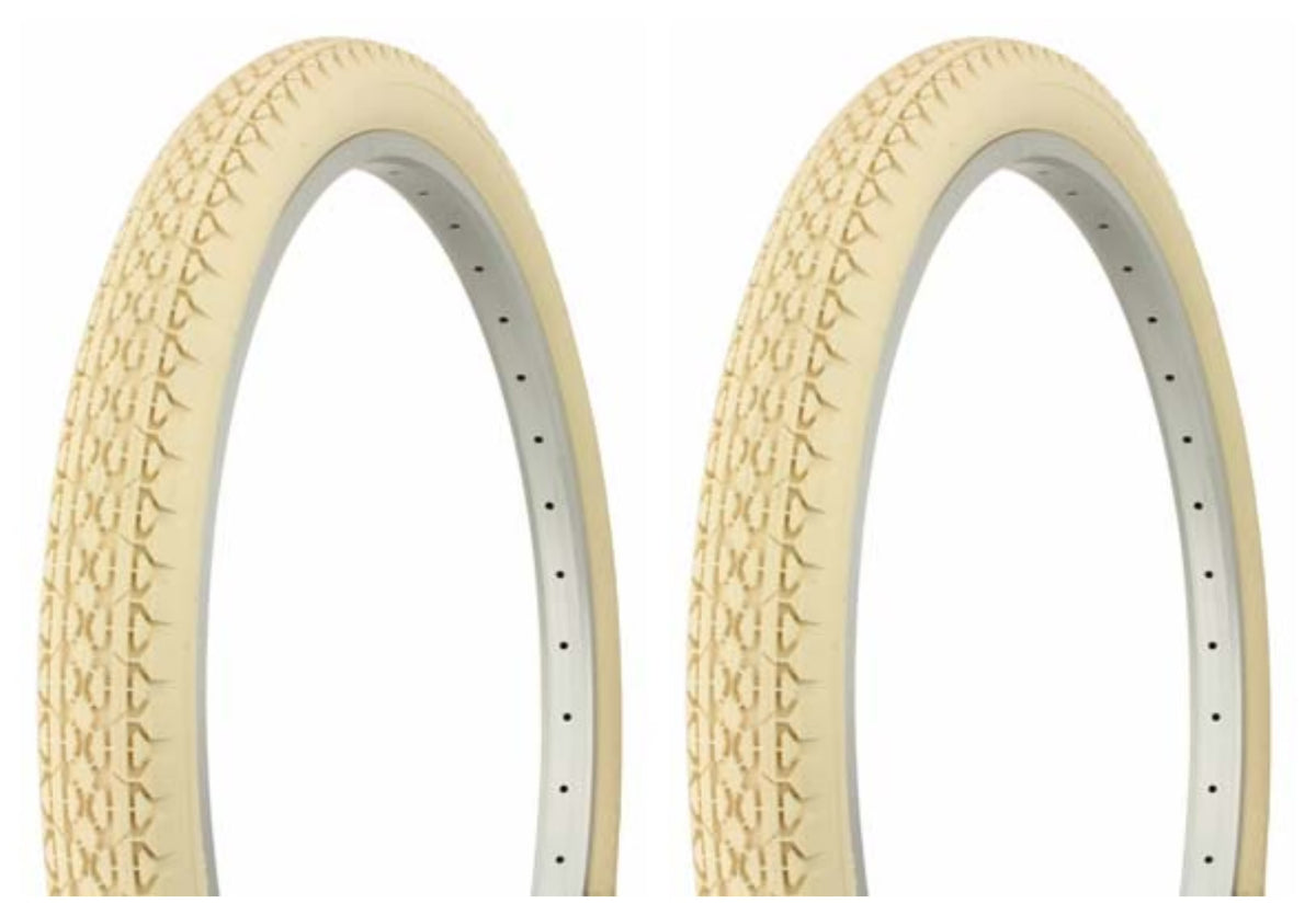 2 Tires Duro 26" x 2.125" Cream Bicycle Tires H977532