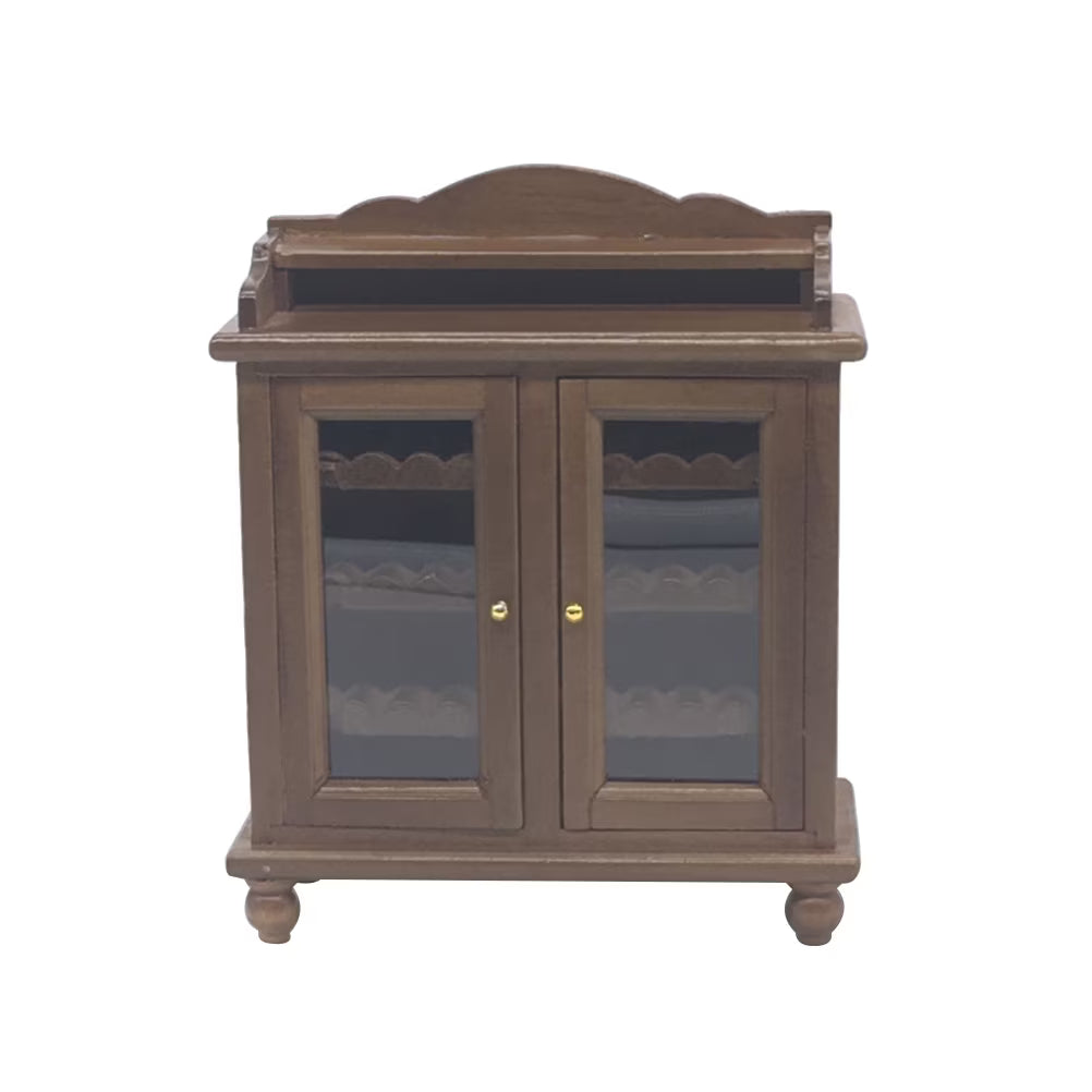 Walnut Color Mini Wooden Wine Cabinet Model B74793