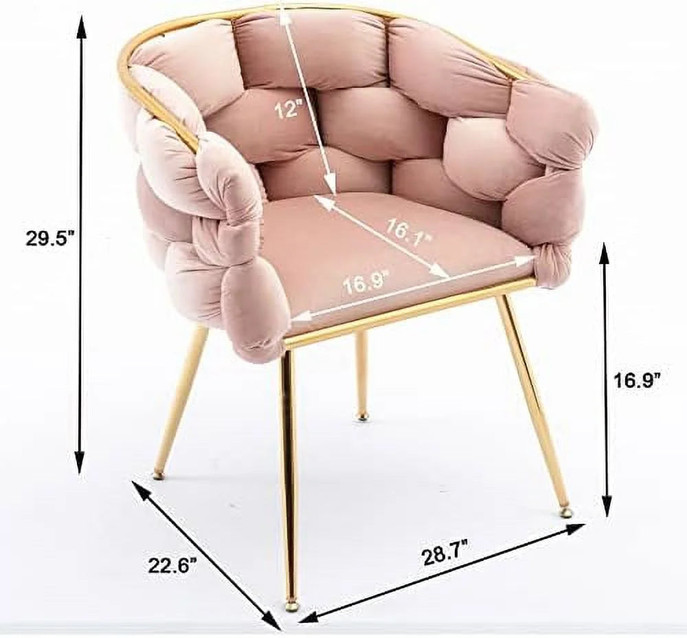 Velvet Accent Chair with Gold Legs Q330811