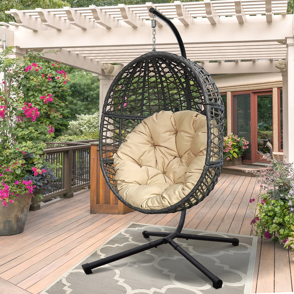 Rattan Egg Swing Chair with Stand I980906