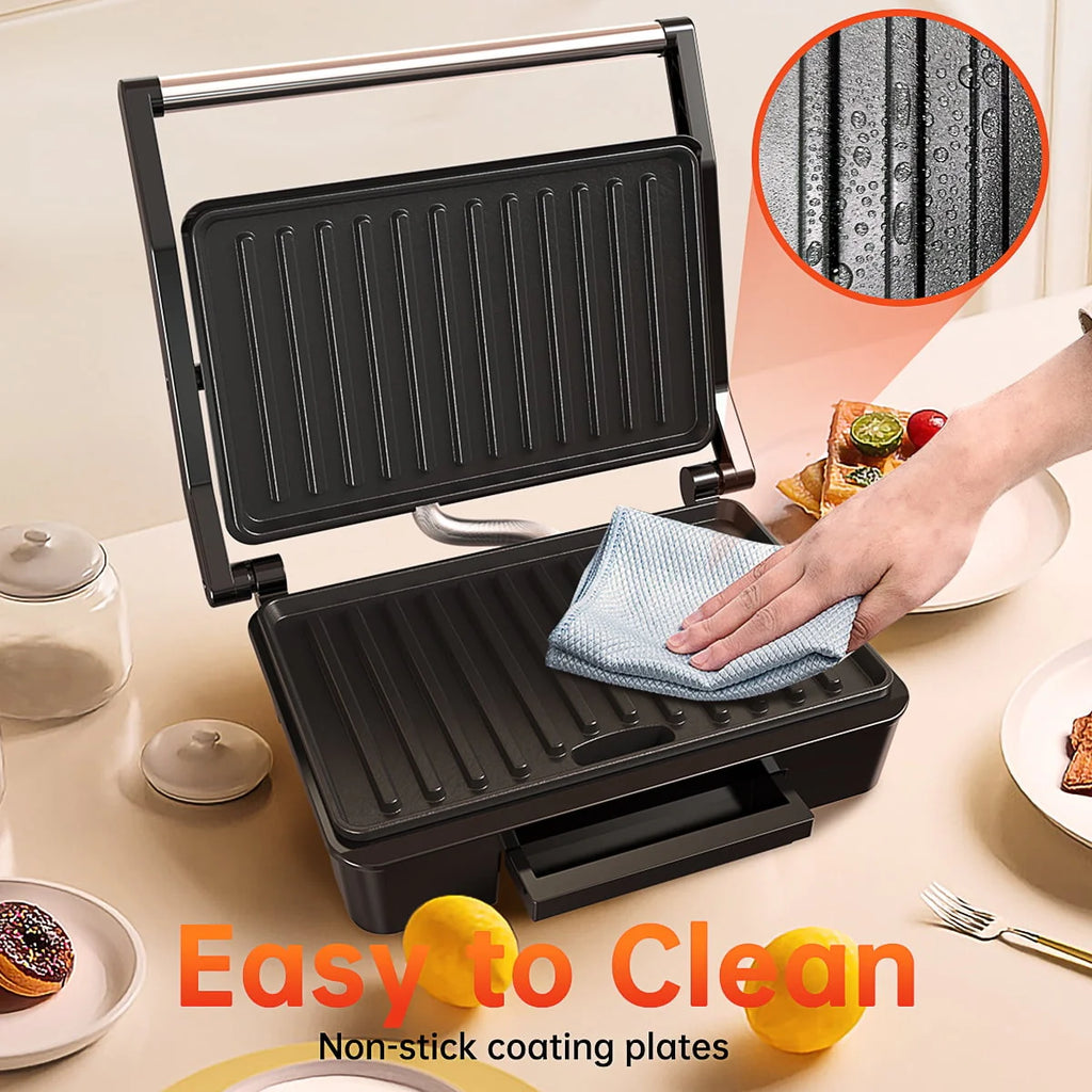 2 Slice Stainless Steel Non-Stick Panini Press X384756