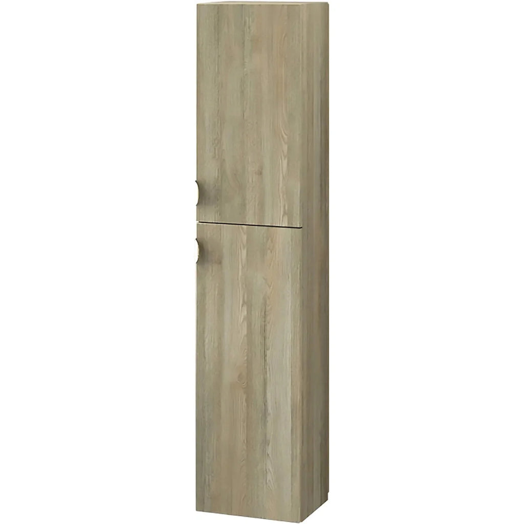Toasted Oak Wood Finish Column Cabinet with Gold Handles G37113