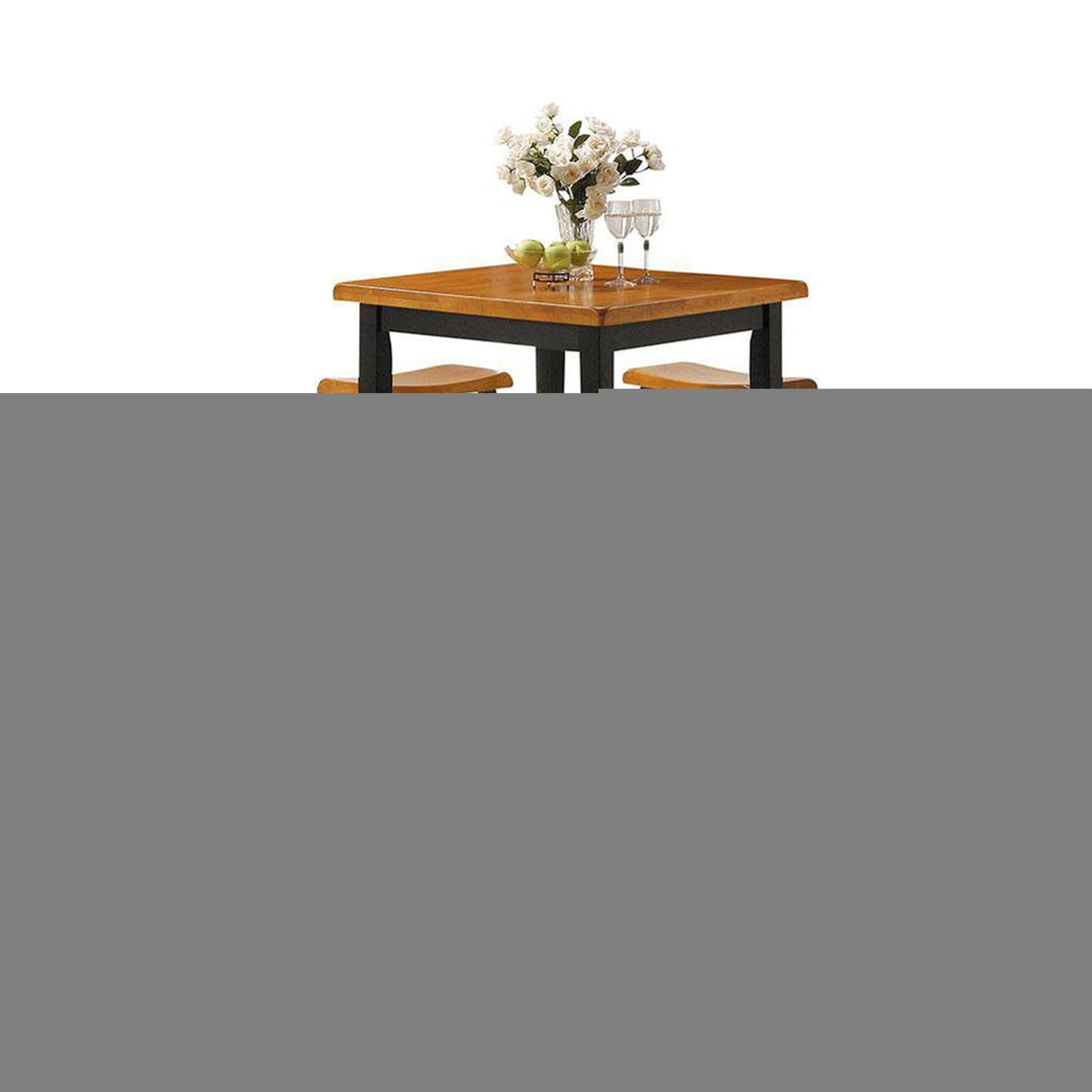 Oak & Black 5 Piece Counter Height Set J488842