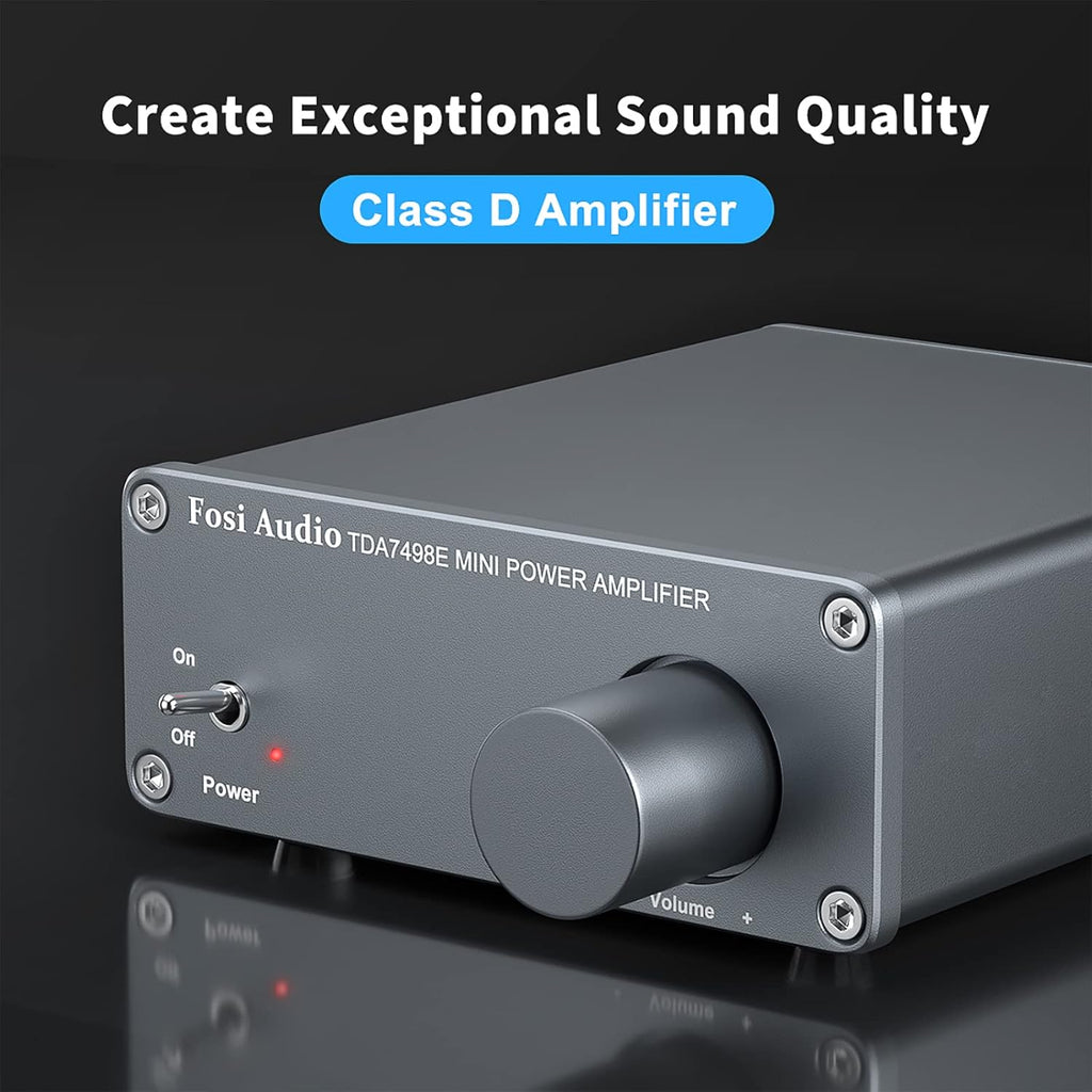 TDA7498E 2 Channel 160W x2 Stereo Audio Amplifier Mini Hi-Fi Class D Integrated Amp with 24V Power Supply Pack of 2 V3026