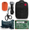 Black Bleeding Control First Aid Kit with MOLLE Pouch W555365