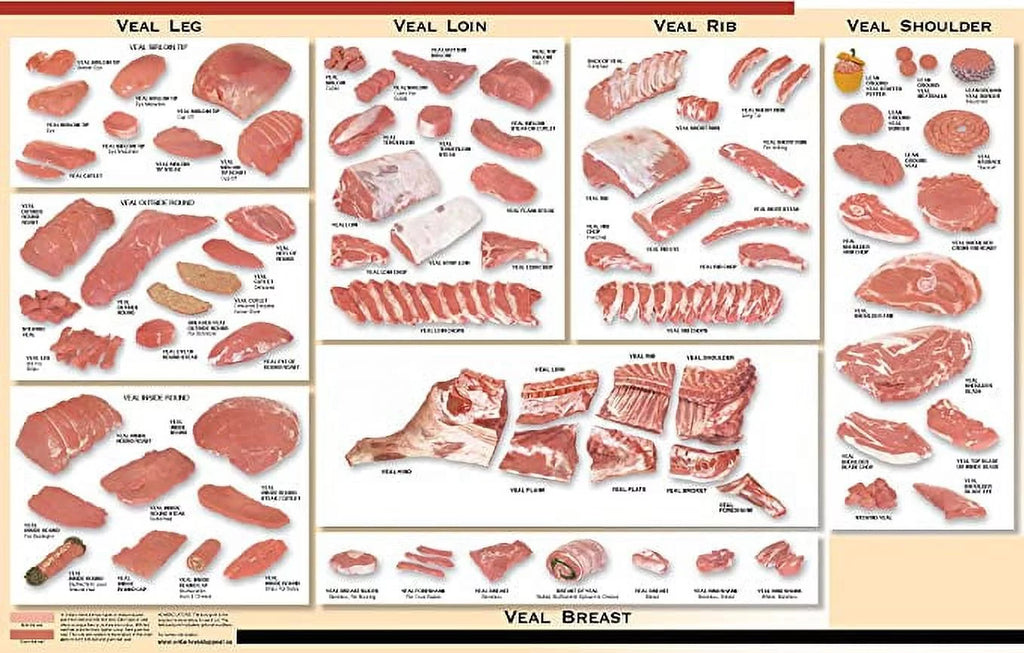 24x36 Poster: Veal Cuts Butcher Chart O12995