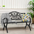 50" Black Patio Garden Bench E844779