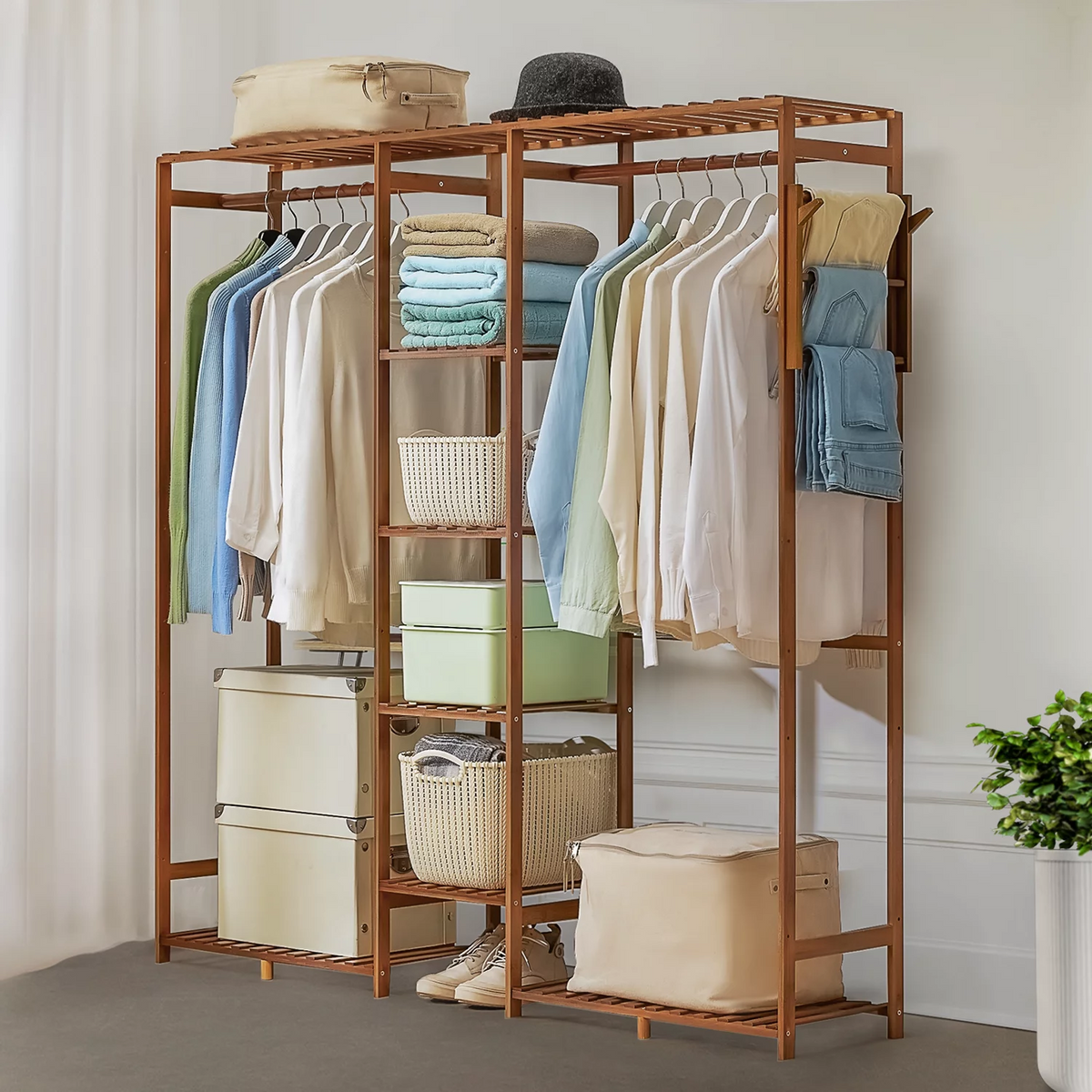 Bamboo 6 Tiers Coat Pants Rack E8998