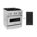 30 Gas Burner Electric Oven with Griddle and Brass Burners in Stainless Steel J8793