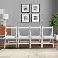 Chaises pliantes en bois à lattes, Blanc, lot de 4 G918580
