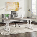 71 Inch Grey White Executive Desk T1171