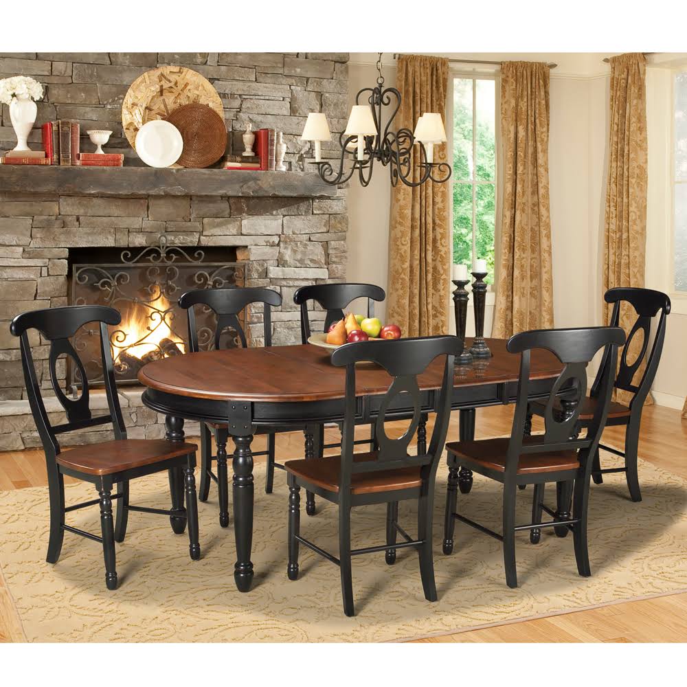 Oak-Black Side Chair, Set of 2 U5065