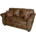 Brown Leather-Look Loveseat T4562