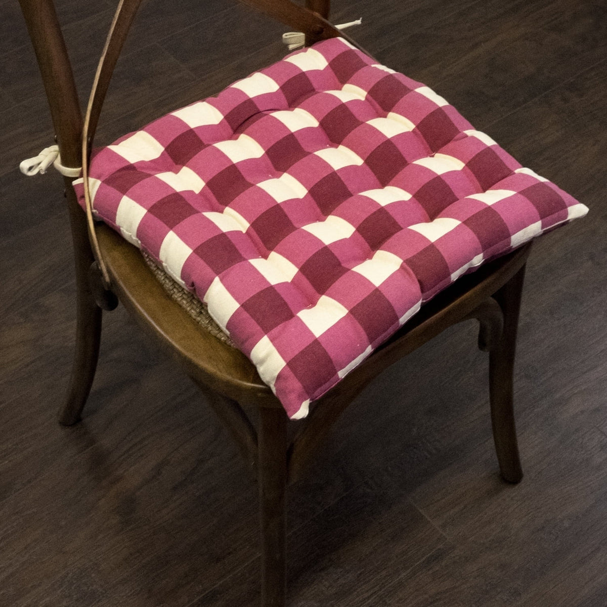 Buffalo Check Tufted Chair Pads Set of 4 W6493