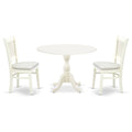 3-Piece Dining Set with Fabric Seat in Linen White R41954