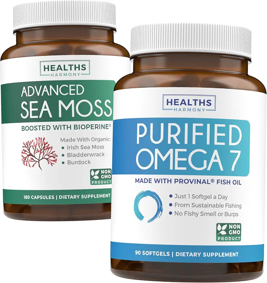 Organic Irish Sea Moss & Omega 7 180 Caps & 90 Caps H293327