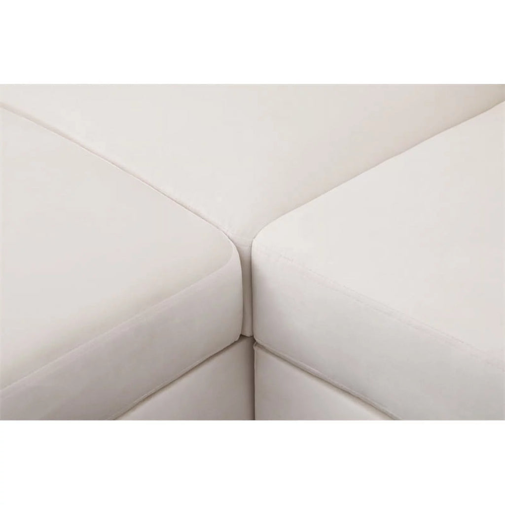 White Microfiber L Shaped 2-Piece Sofa Set S28601