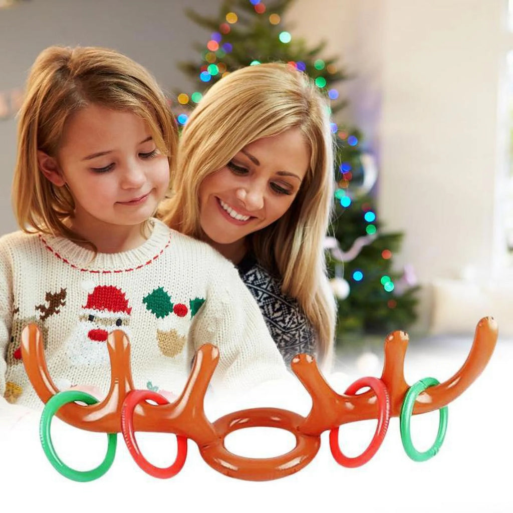 Inflatable Reindeer Antler Ring Toss Game with 4 Rings F822317