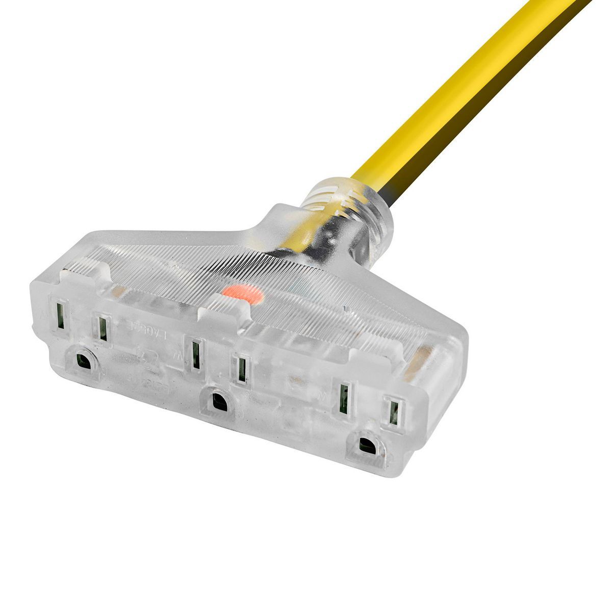 100 ft. 12/3 Gauge Multiple Outlet Extension Cord with Indicator Light, Yellow, Black N218330
