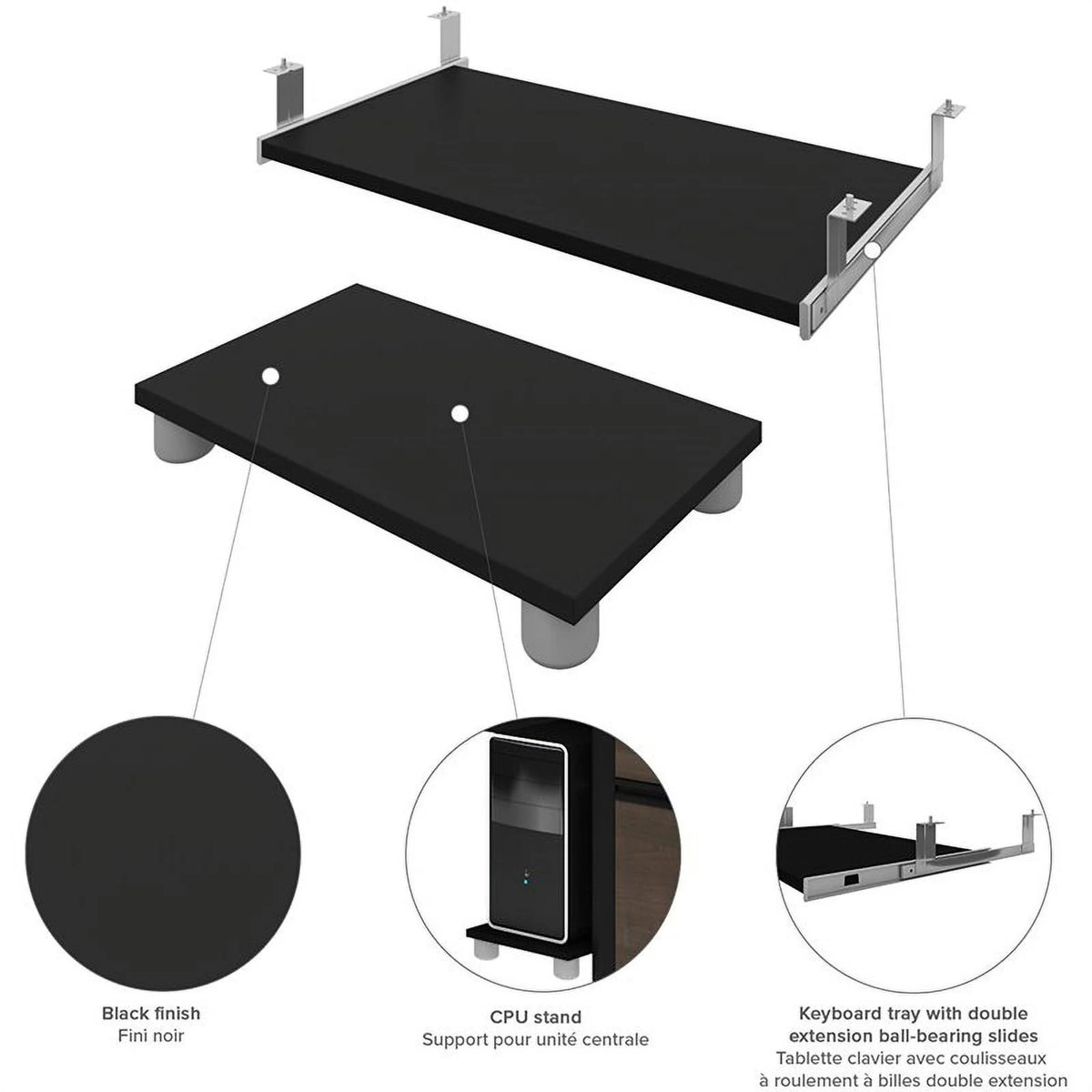 5 Piece Wood U Shaped Computer Desk L287