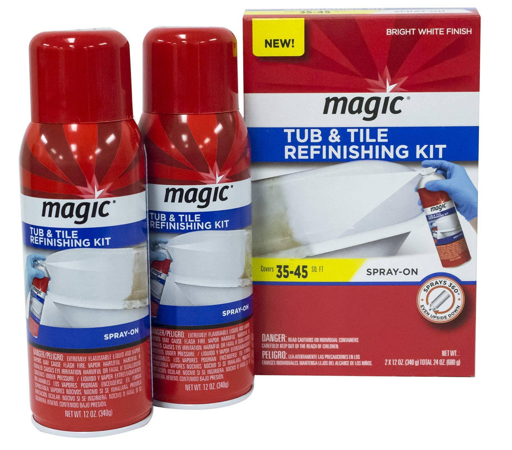 Bright White Spray on Aerosol Tub and Tile Refinishing Kit O49555
