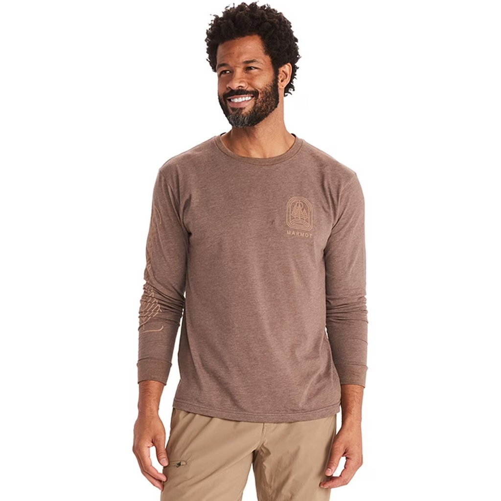 Brown Heather Long-Sleeve T-Shirt T4238