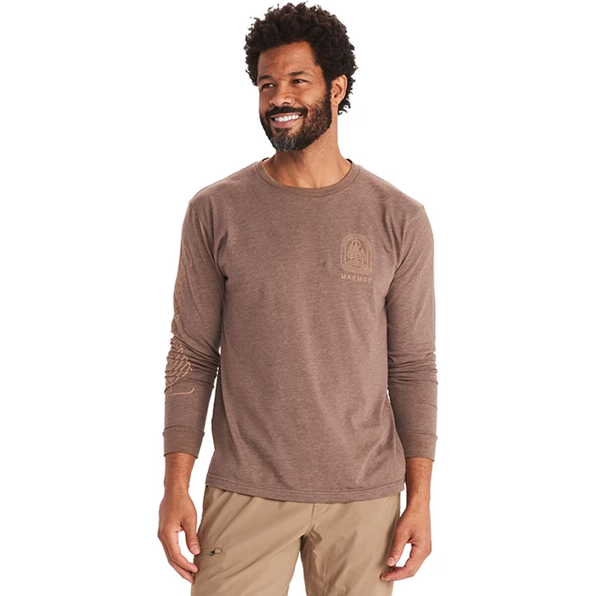 Brown Heather Long-Sleeve T-Shirt T4238