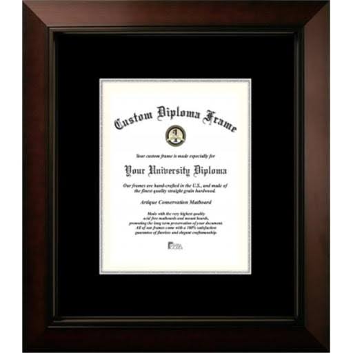 Black 8 x 10 in. Certificate Frame with Black & Silver Mats O585