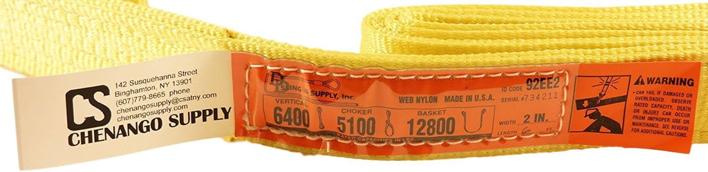 Nylon Lifting Slings, Eye & Eye, 2 Ply, 6,400 lbs Vertical, Pack of 2 K1212