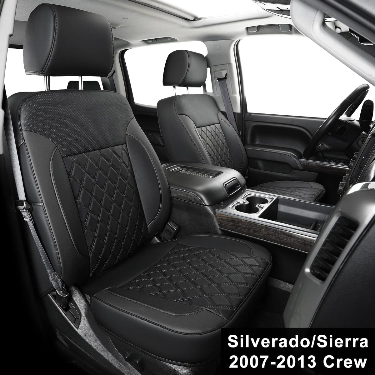 Faux Leather Seat Covers Black&Red E1643