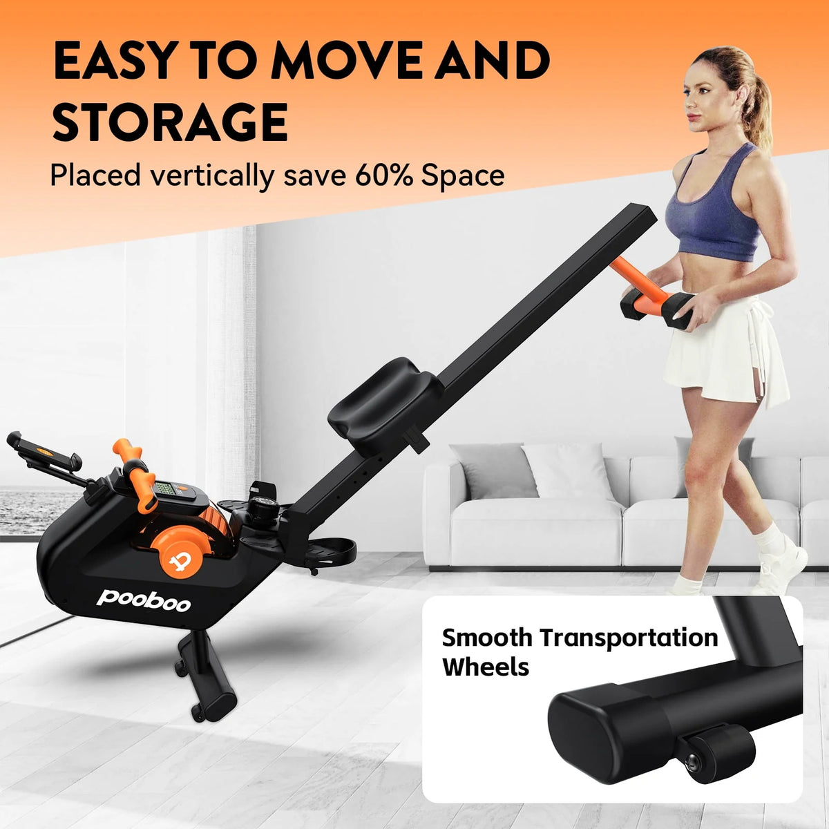 Foldable Magnetic Rowing Machine 8 Level Resistance Q1473