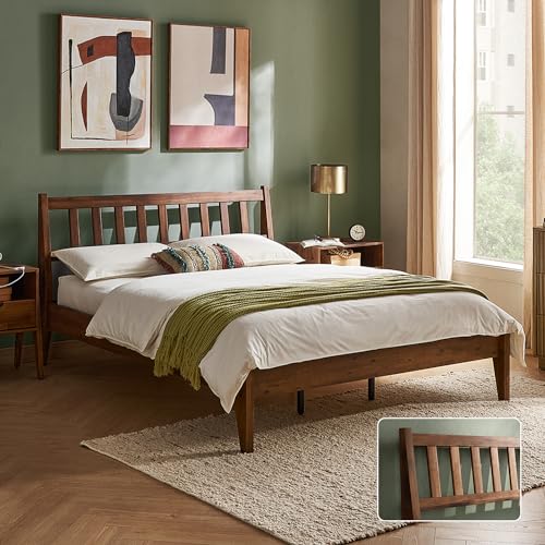 Queen Solid Wood Platform Bed Frame with Headboard O5783