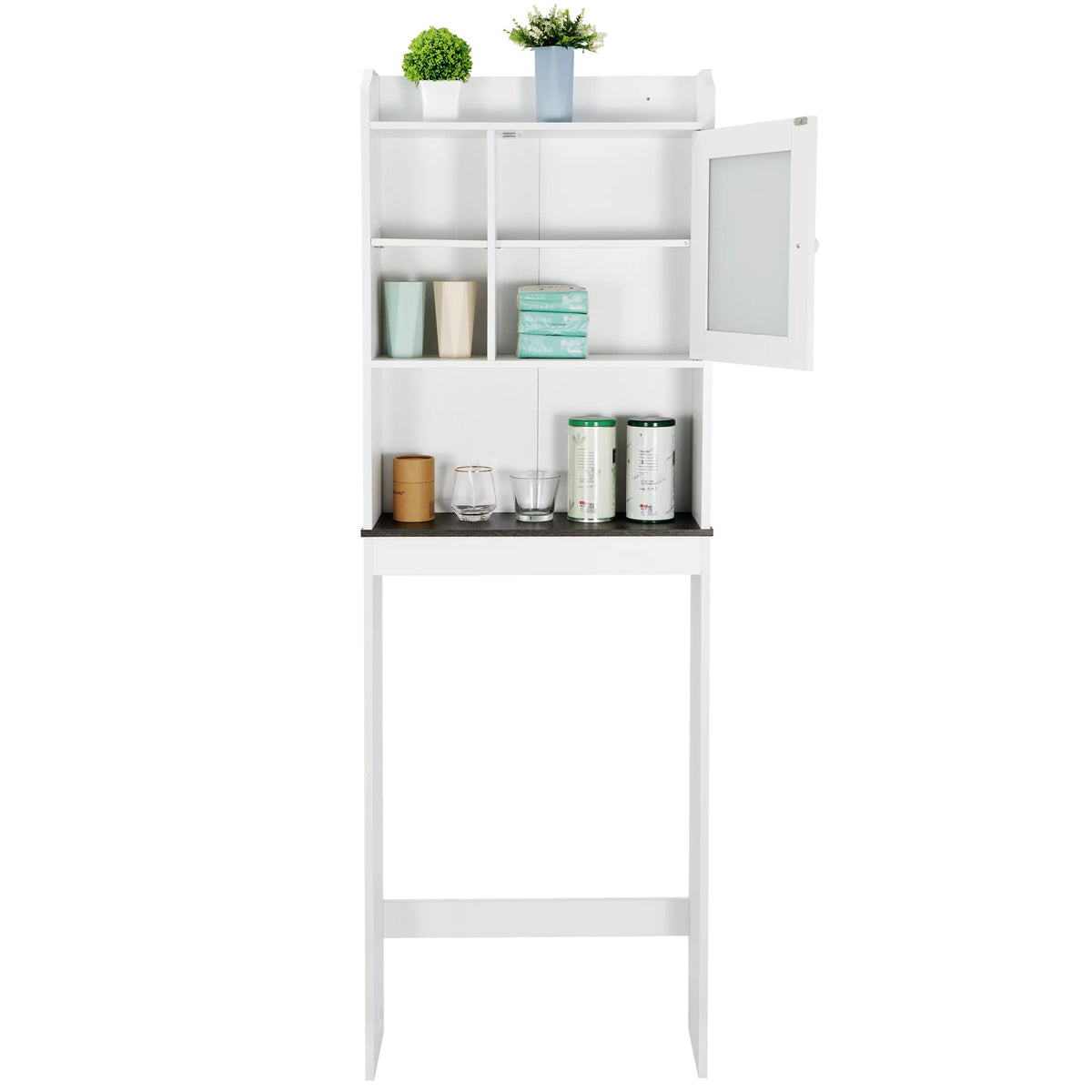 White Over-The-Toilet Bathroom Storage Cabinet L5813