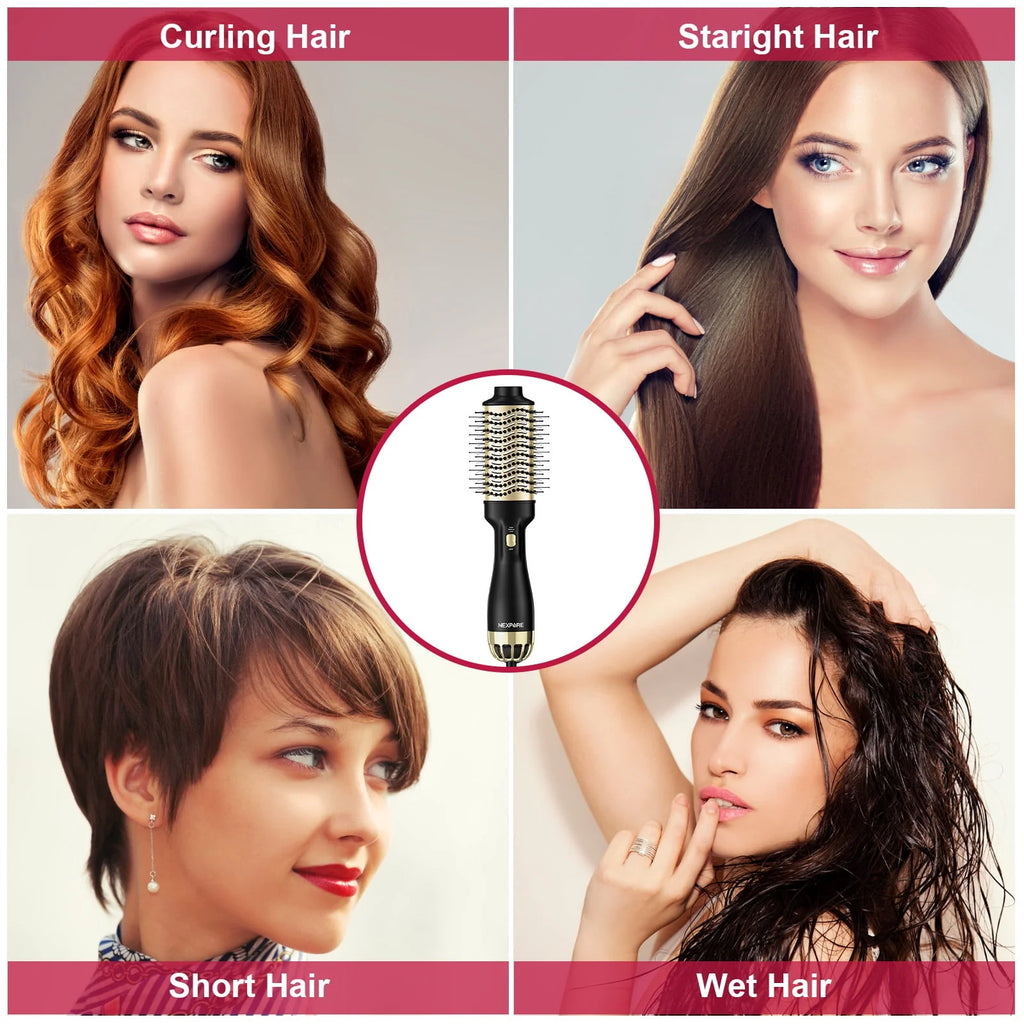 4 in 1 Negative Ion Ceramic Titanium Hot Air Brush T9454
