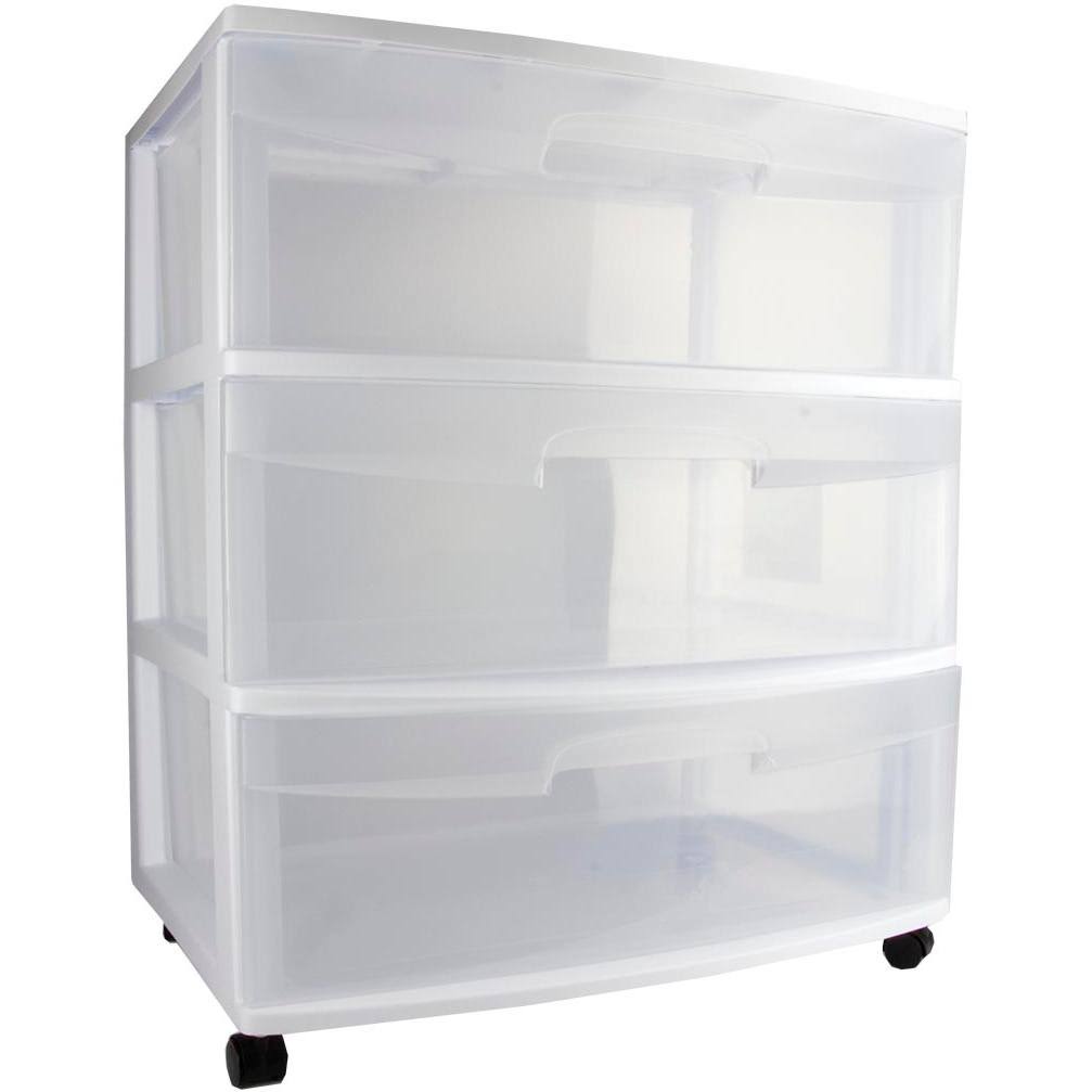 3 Drawer Wide Storage Cart with Caster (12 Pack) R596