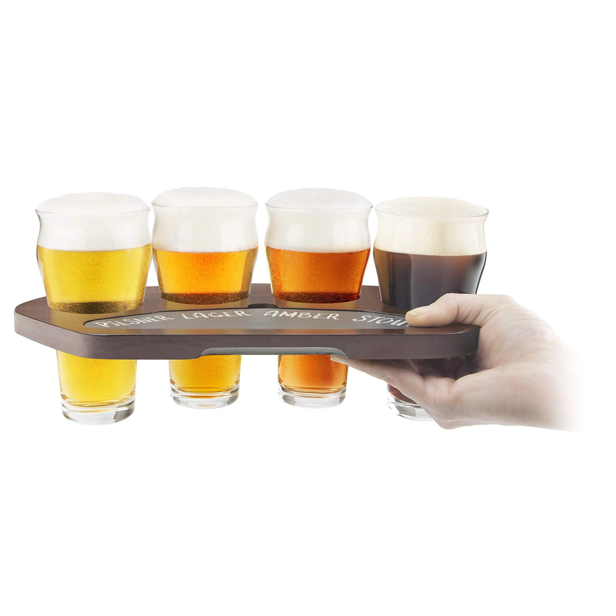 Glass & Wood Beer Flight Board S4864
