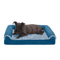 Two-Tone Faux Fur Suede Orthopedic Sofa Dog Bed O940628