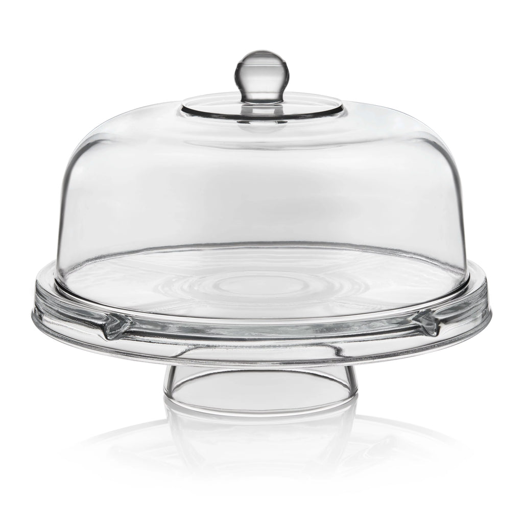 6-in-1 Glass Server, Punch Bowl, Chip and Dip Bowl, Cake Stand Y323167