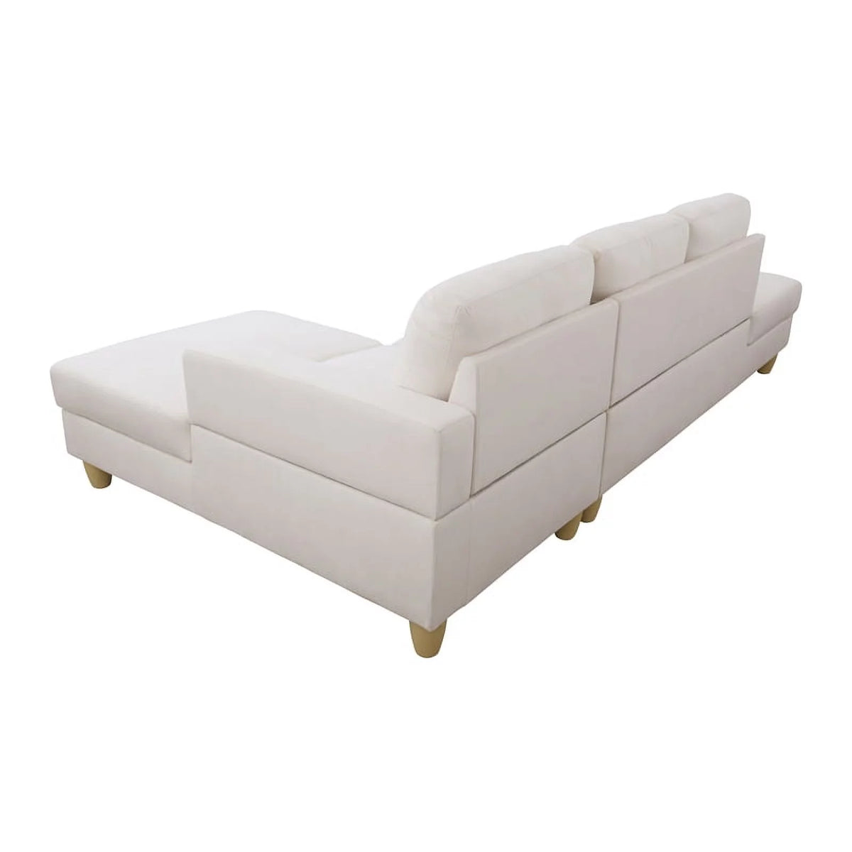 White Microfiber L Shaped 2-Piece Sofa Set S28601
