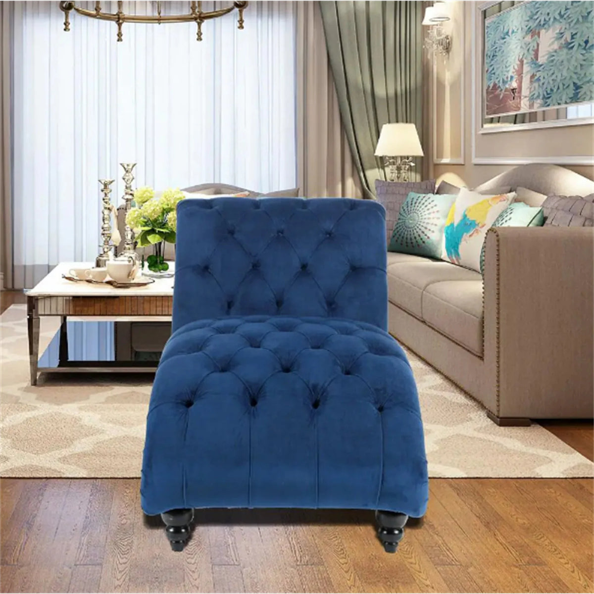 Blue Velvet Chaise Lounge E2733