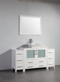 60 in. Single Sink White Vanity Cabinet with Ceramic Vessel Sink & Mirror K464750