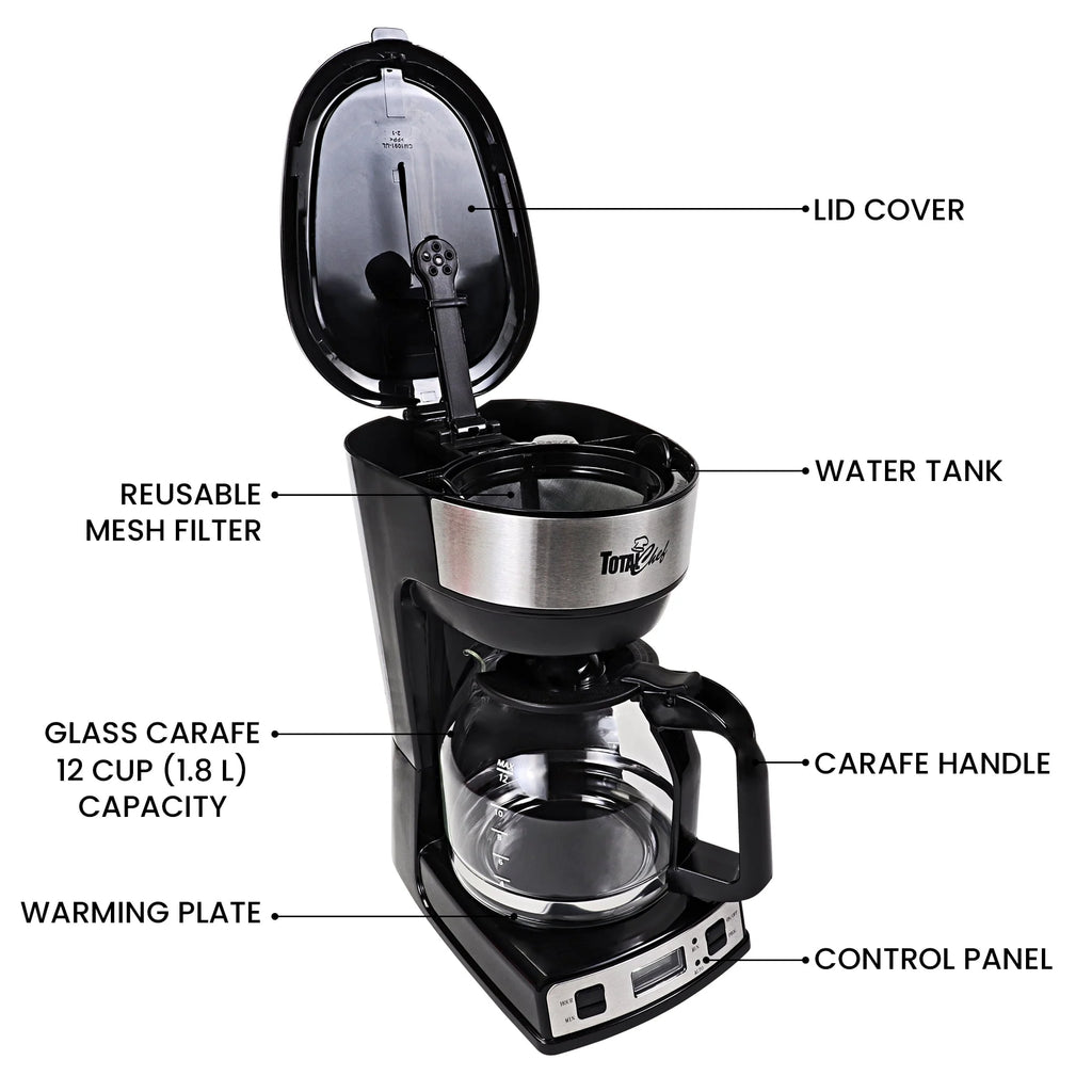 12 Cup Programmable Coffee Maker with Reusable Filter J361