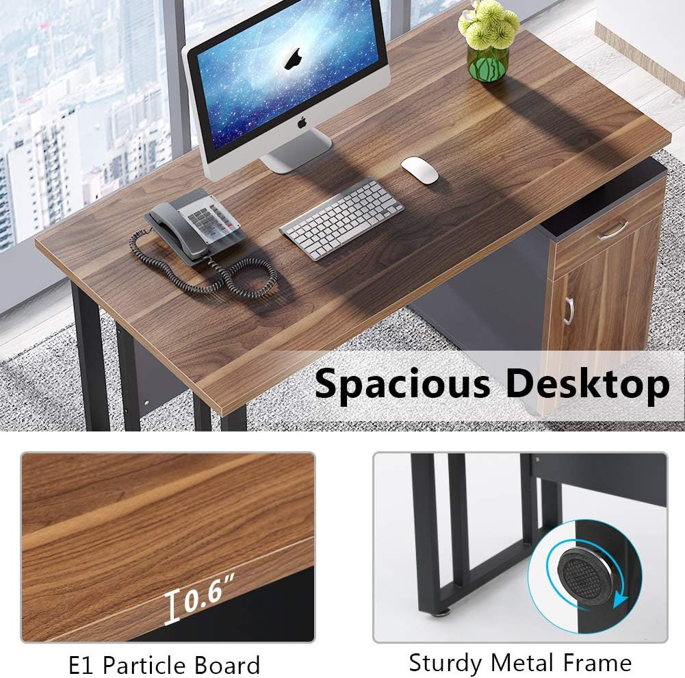 47 inch Computer Desk with Storage Drawer and Cabinet G266572